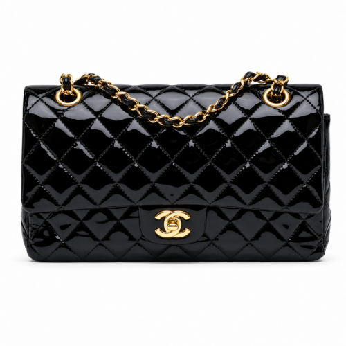 FA8A4274-8609-4783-A2EA-1B931972B8D6 Chanel Jumbo Black Patent Sling Bag (With Box)
