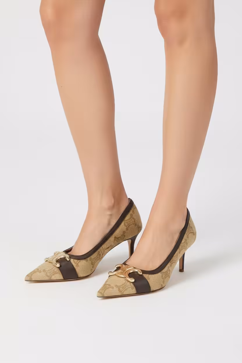 Photoroom_20251118_184945 Celine Monogram Canvas Apricot Pump