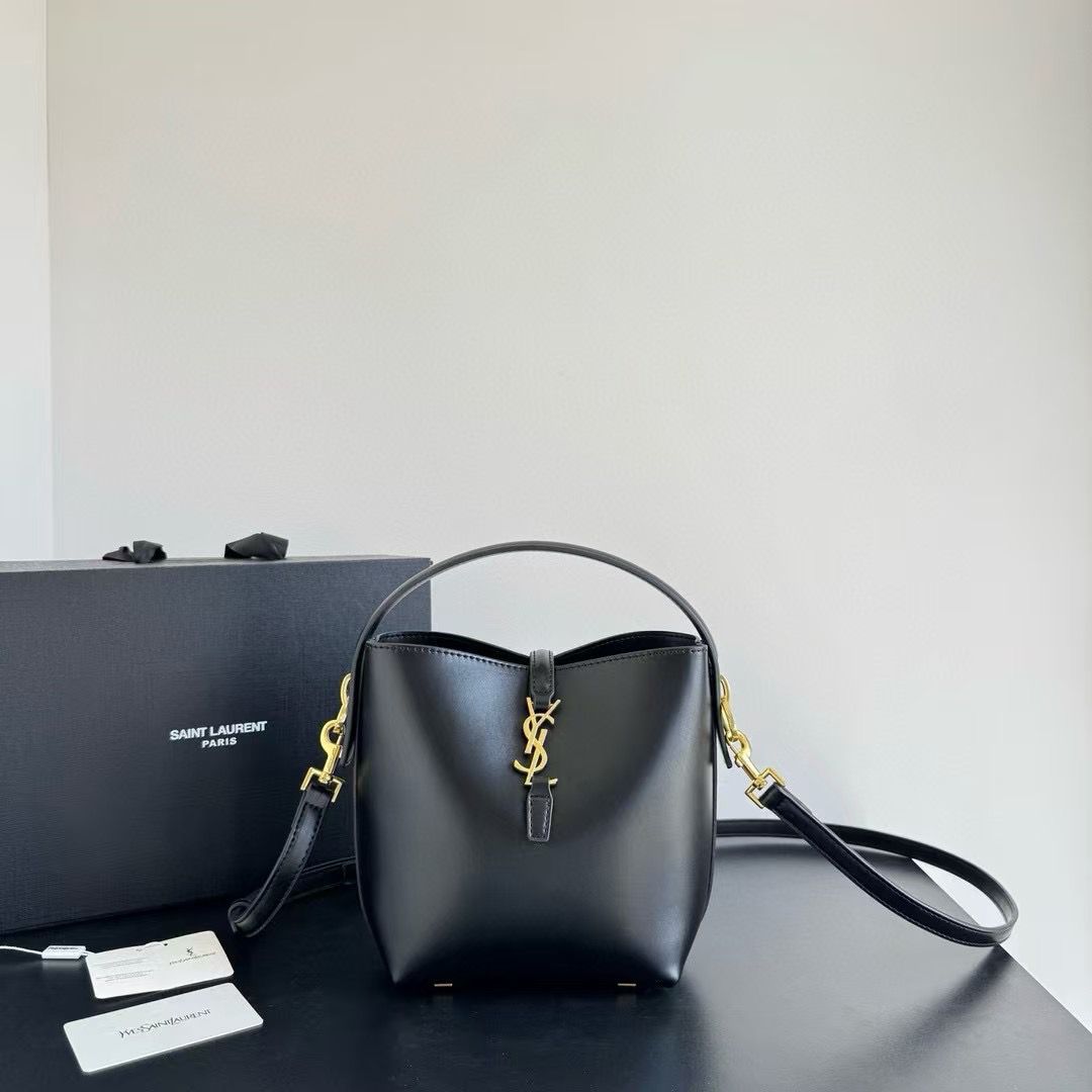 Ysl Black Medium Bucket Sling Bag (With Box)