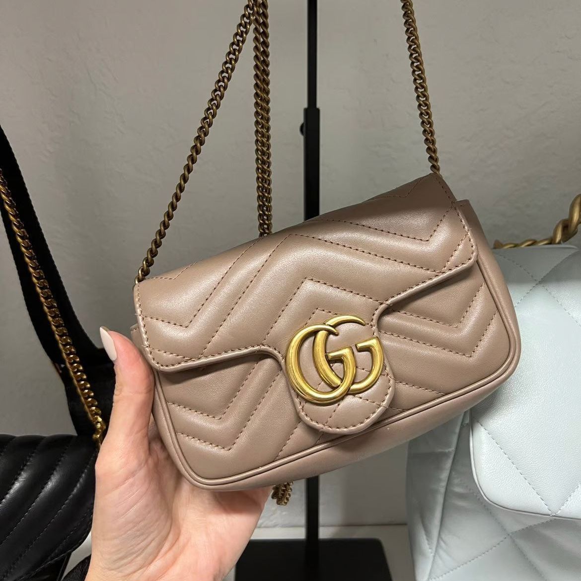WhatsApp Image 2025-07-02 at 5.27.25 PM Gucci Marmont Khaki Mini Sling Bag (With Box)