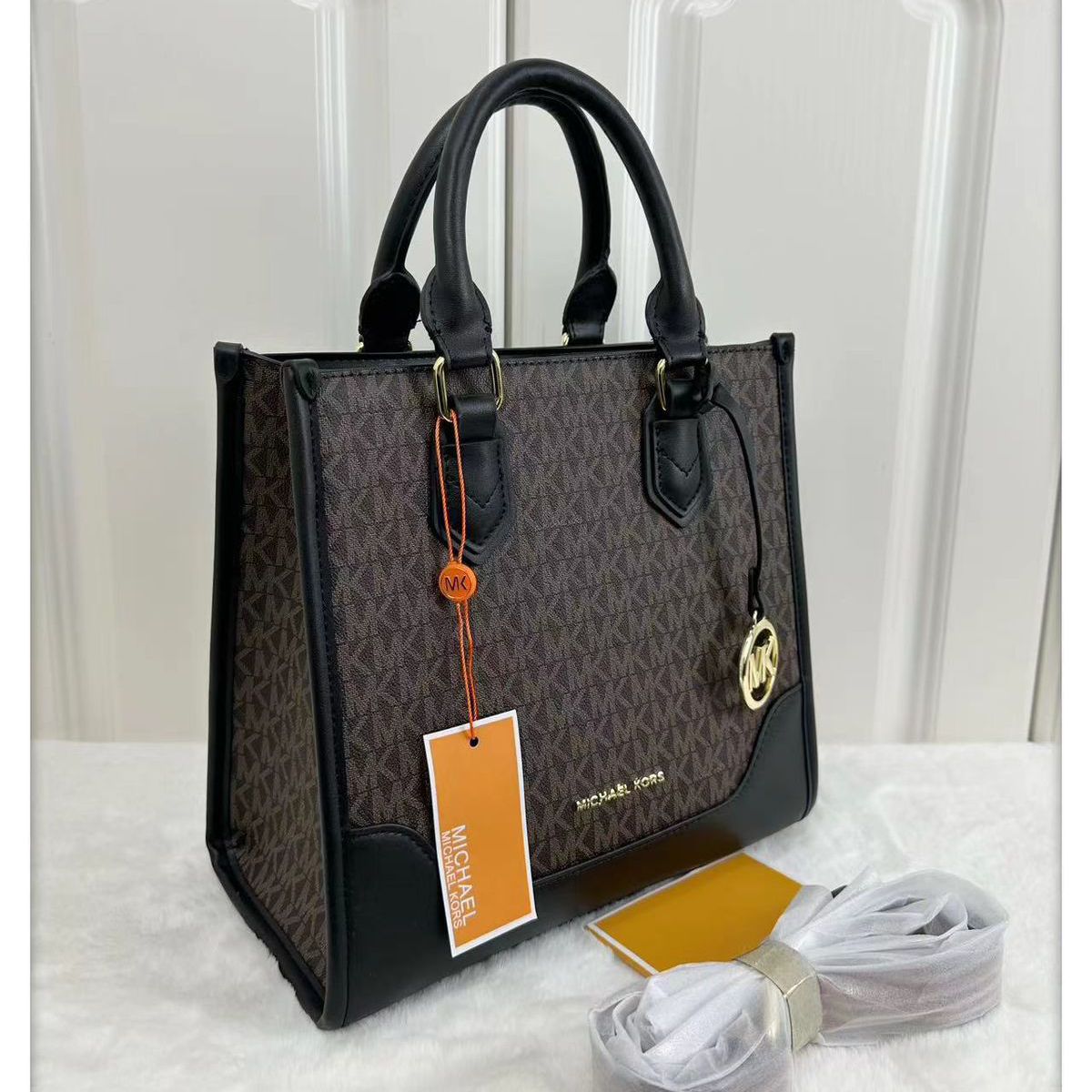 WhatsApp Image 2025-07-11 at 1.22.37 PM Michael Kors Mercer Coffee Black Tote