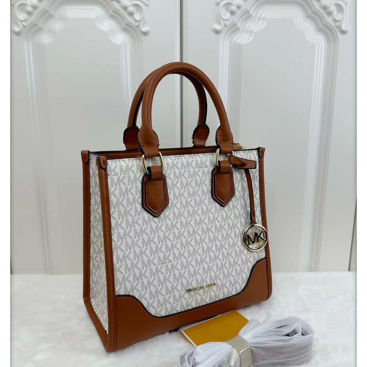 Michael Kors Mercer Beige Brown Tote