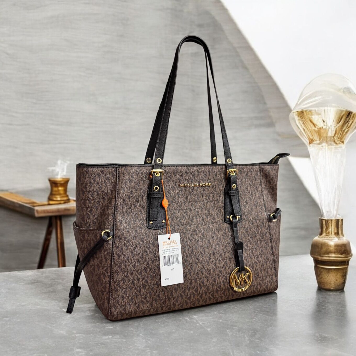 Michael Kors East West Coffee Black Tote