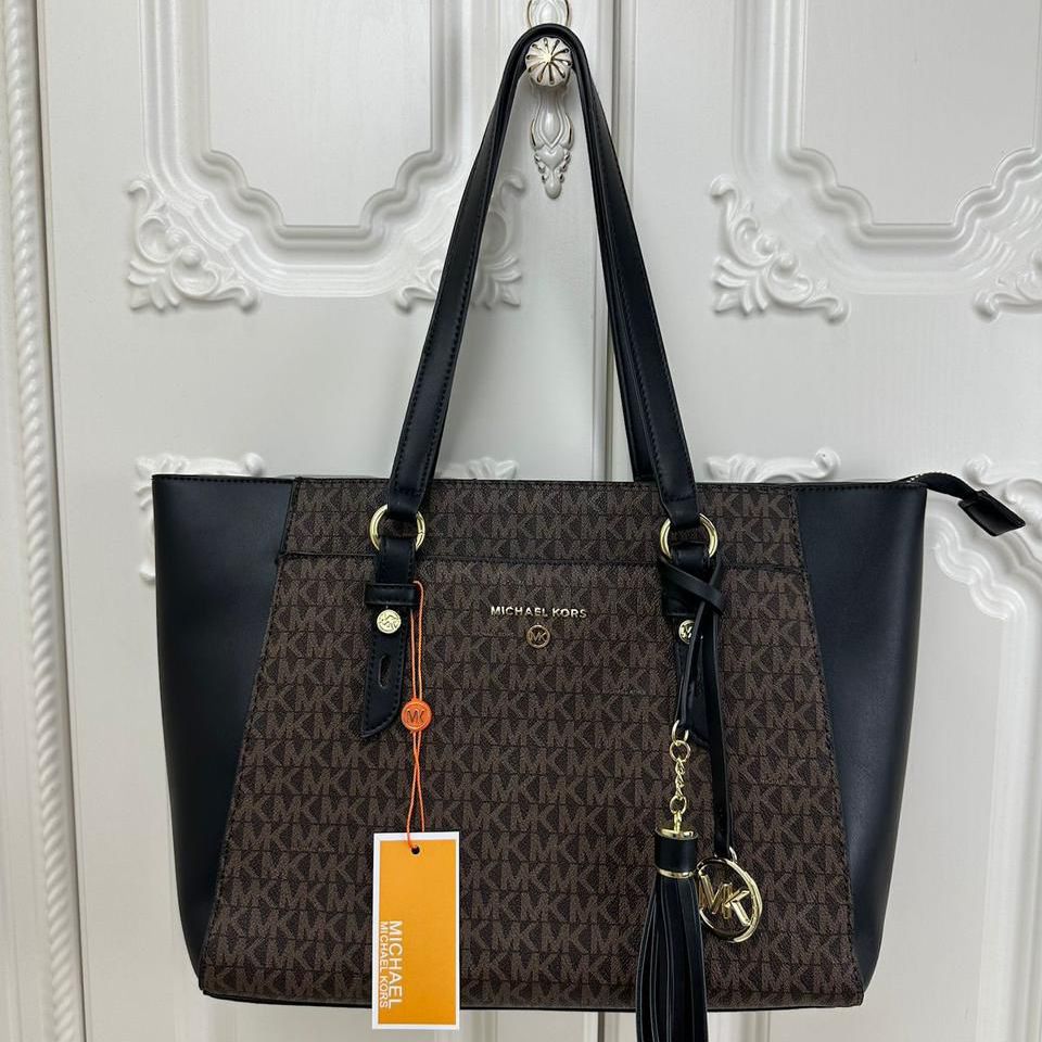 Michael Kors Sullivan Coffee Black Tote Bag