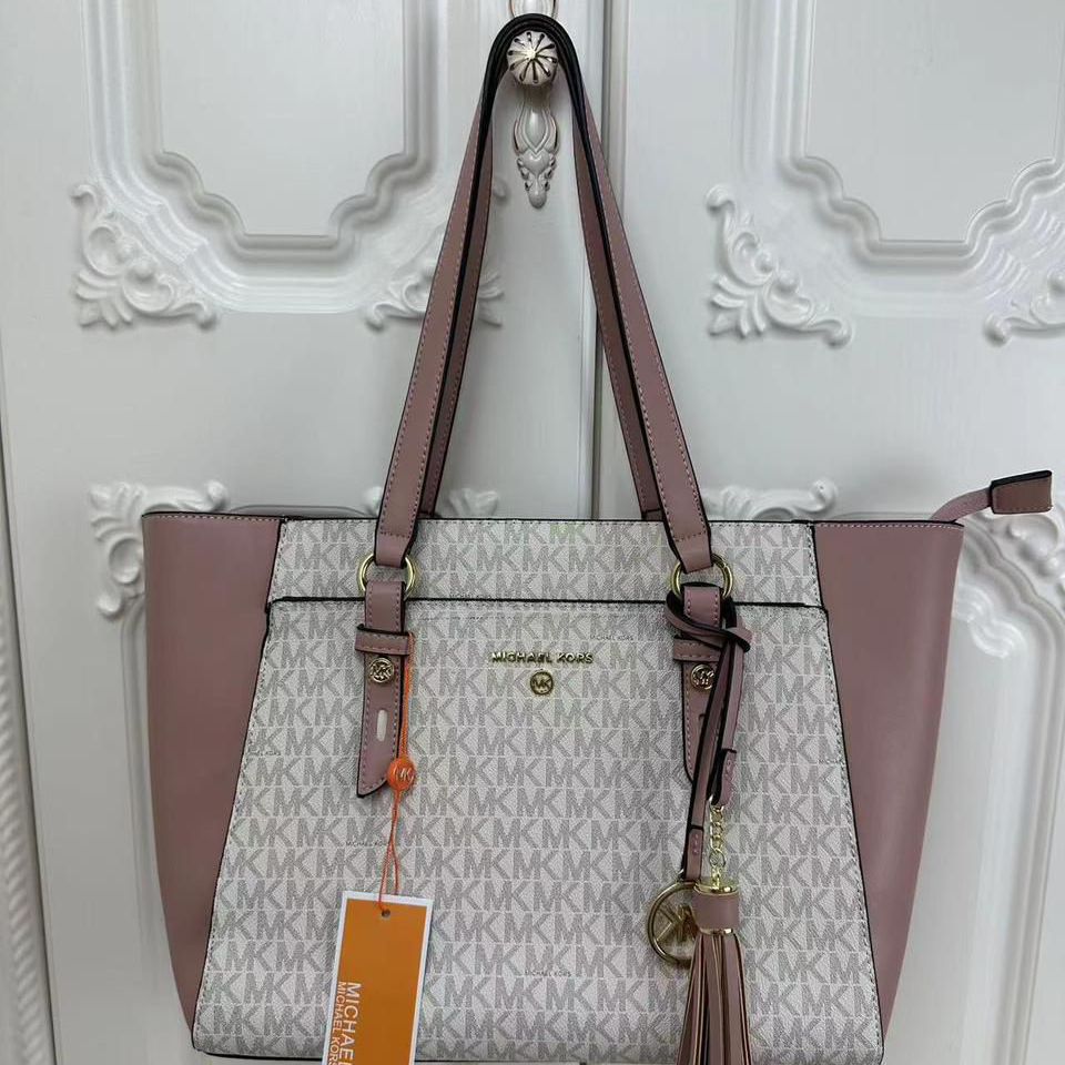 Michael Kors Sullivan Beige Pink Tote Bag