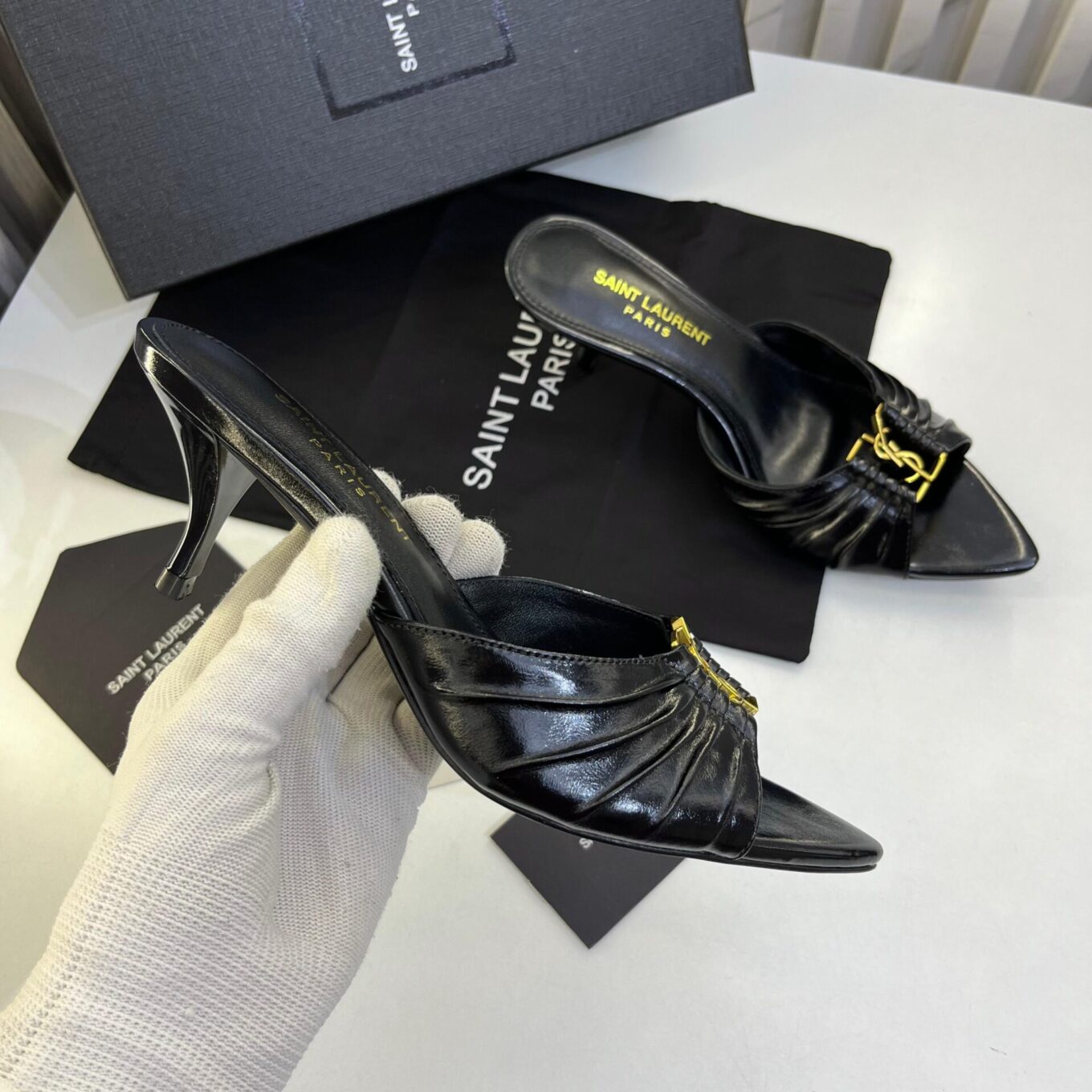 Ysl Babylone Black Mules
