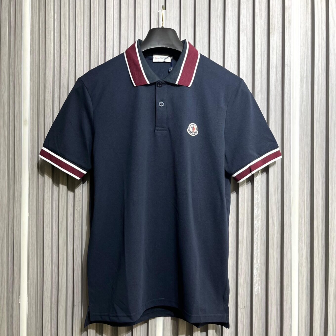 WhatsApp Image 2025-07-26 at 6.18.05 PM Moncler Blue Embroidery Logo Men's Polo Tshirt