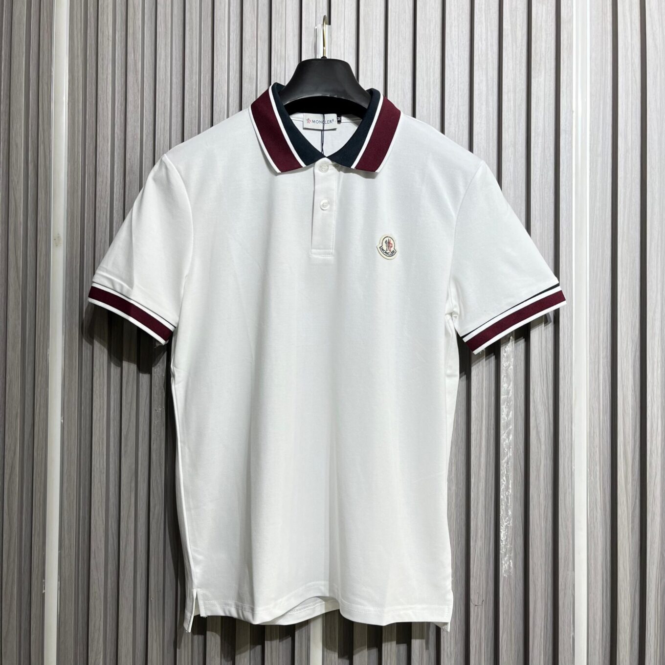 WhatsApp Image 2025-07-26 at 6.25.25 PM Moncler White Embroidery Logo Men's Polo Tshirt