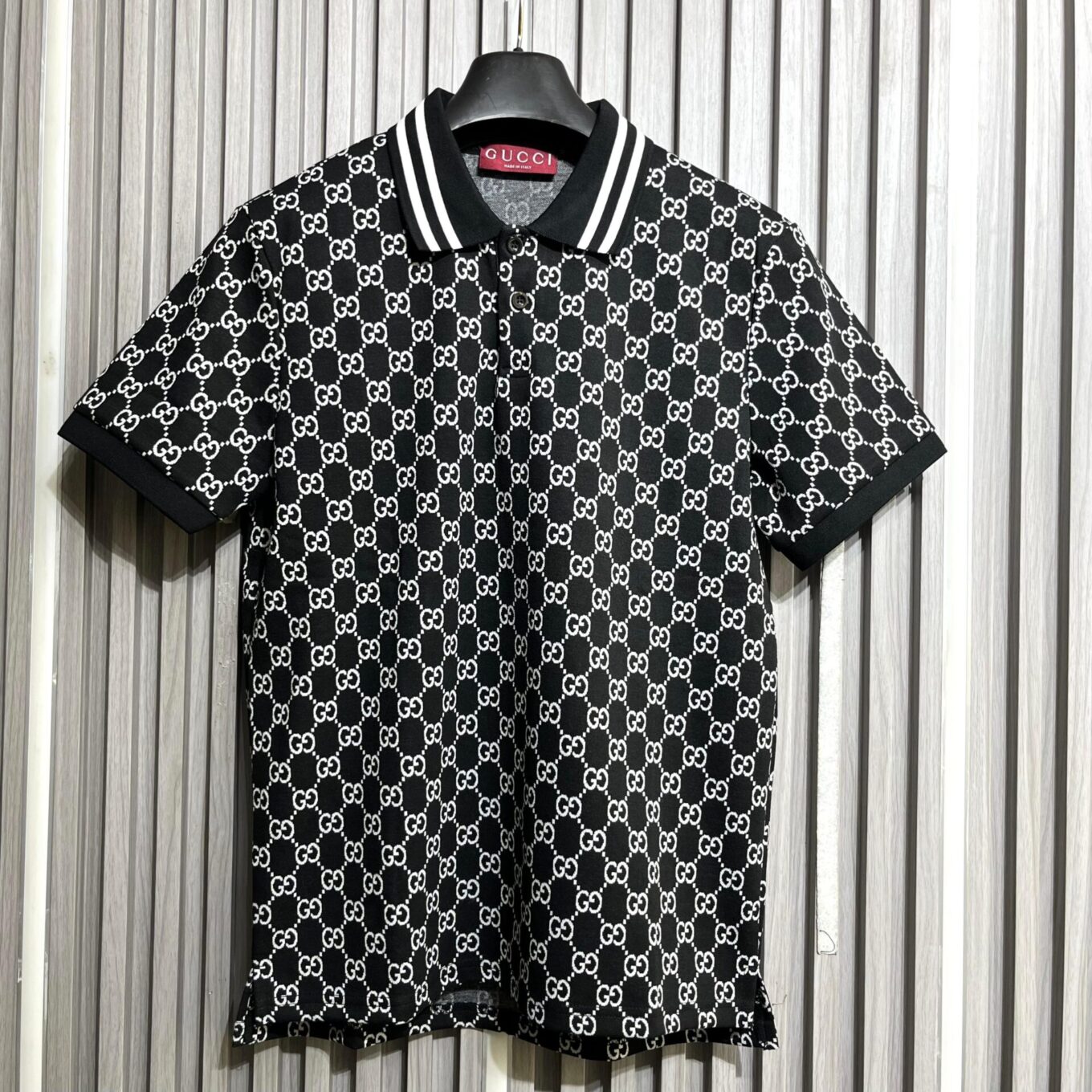 Gucci GG Signature Black Men'S polo tshirt