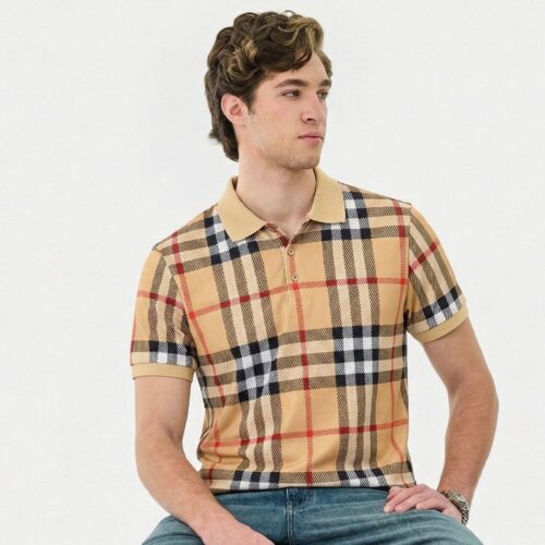 WhatsApp Image 2026-02-14 at 20.43.58 Burberry Stripe Design Brown Men’s Polo Tshirt