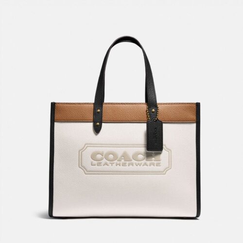 c0777_b4cah_a0_wid_1500_hei_1500 Coach Beige Color Block Field Tote (With Double Box)