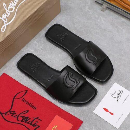 33835d75-f295-4b34-ae9e-7da86f23949f Christian Louboutin Black Mules Flat