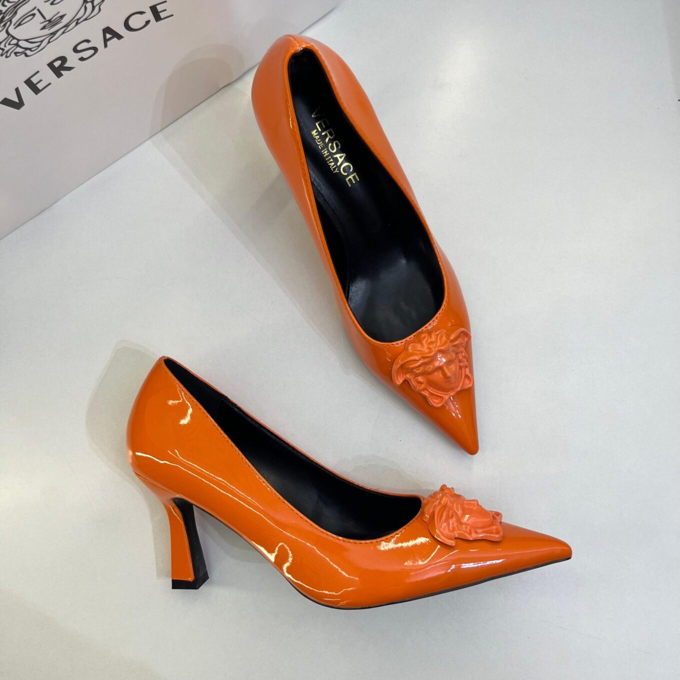 Versace La Medusa Orange Pump