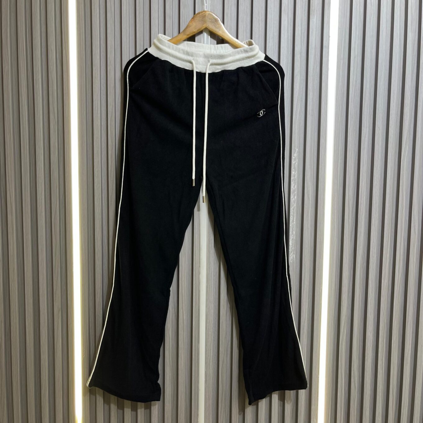 WhatsApp Image 2025-08-06 at 5.58.15 PM Chanel Women's Black & White Cotton Lycra Co-ord Set