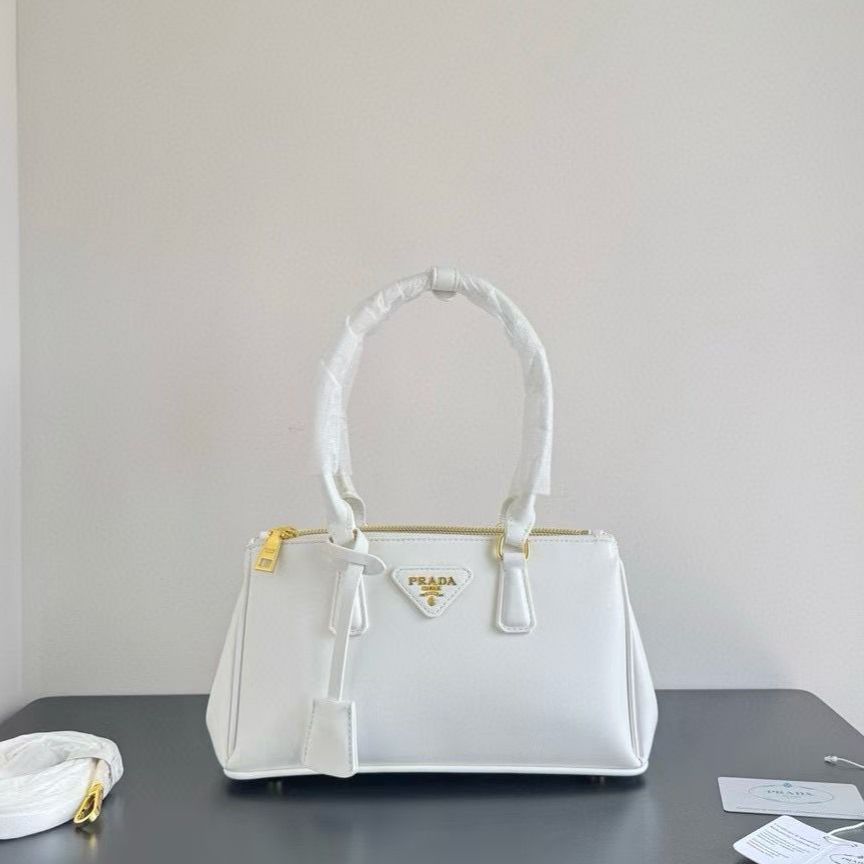 Prada Galleria Saffiano White Handbag (With Box)