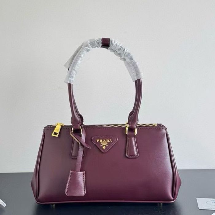 Prada Galleria Saffiano Wine Handbag (With Box)