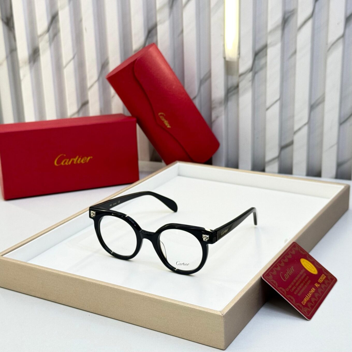 Cartier Round Black Unisex Optical Frame
