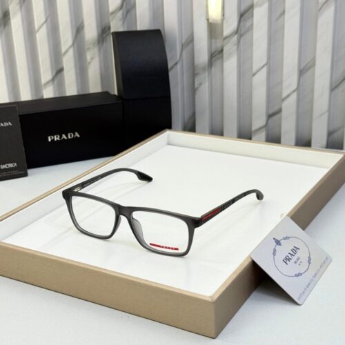 Prada Rectangle Unisex Grey Optical Frame