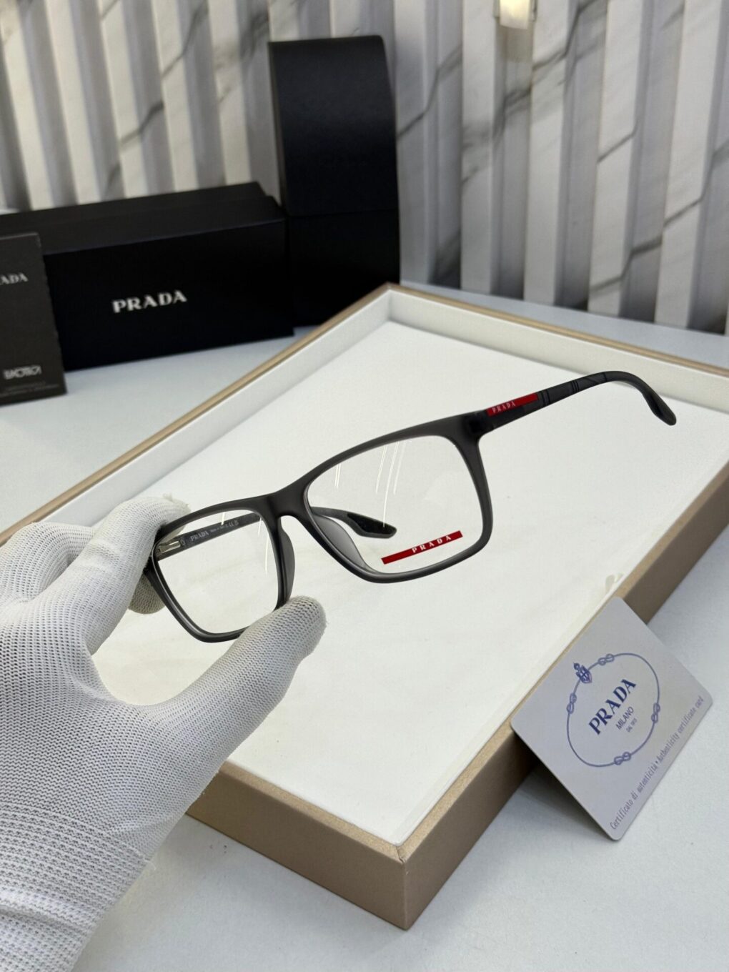 Prada Rectangle Unisex Grey Optical Frame