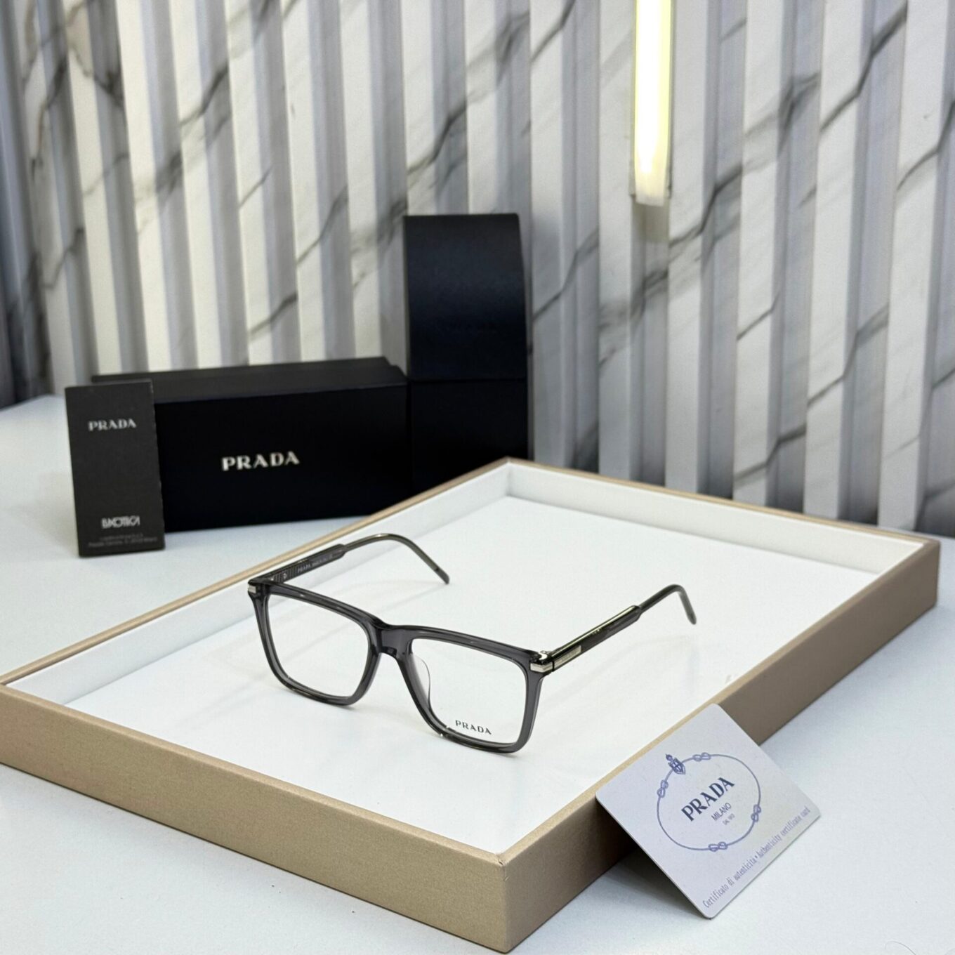 Prada Men Grey Optical Frame