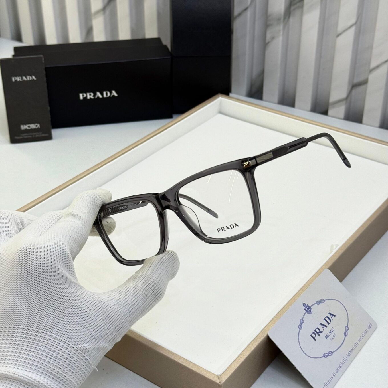 Prada Men Grey Optical Frame