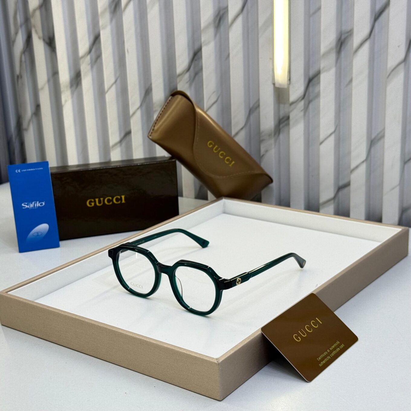 Gucci Round Darkgreen Unisex Eyeglass