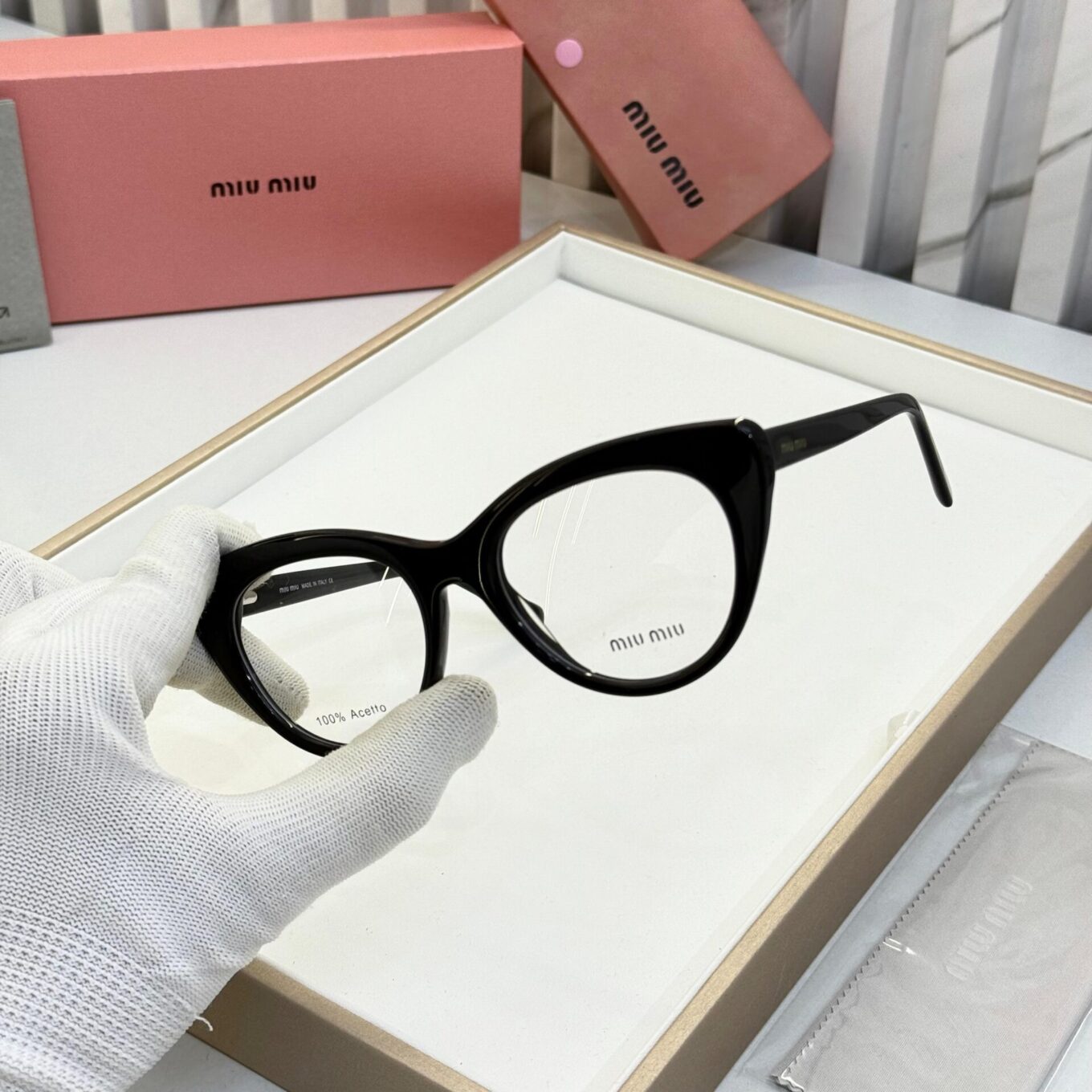 Miu Miu Cat Eye Women Black Optical Frame