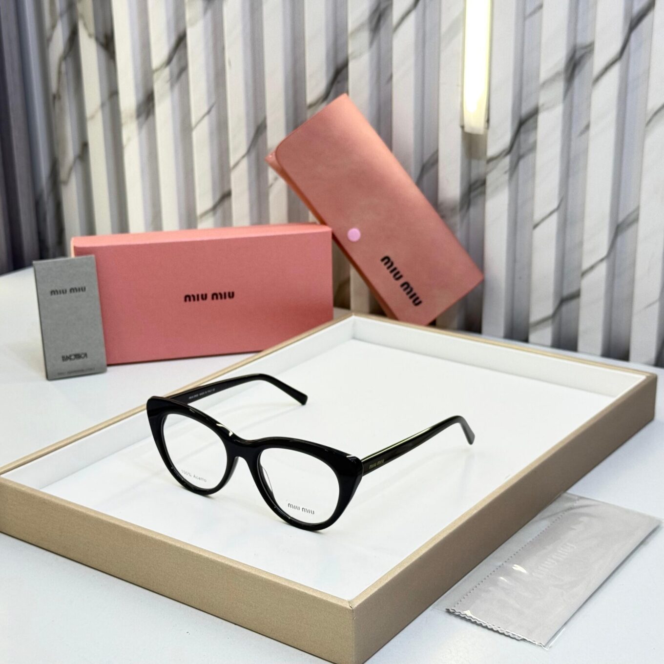 Miu Miu Cat Eye Women Black Optical Frame