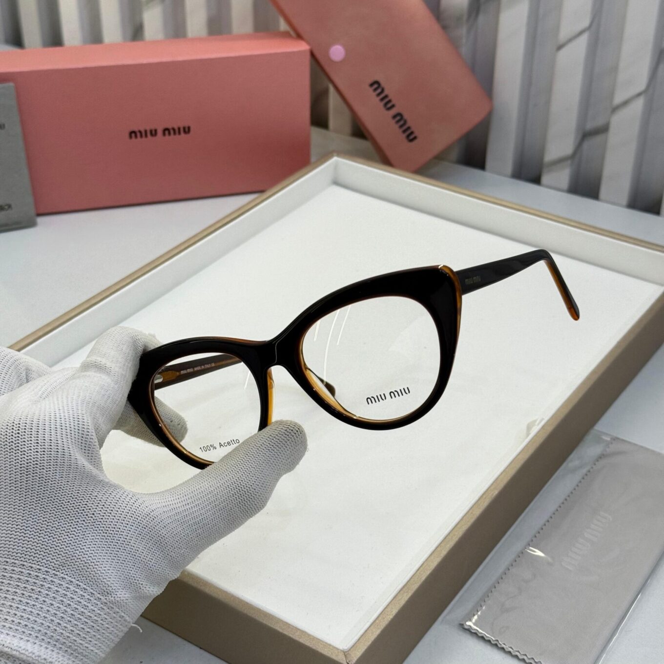 Miu Miu Cat Eye Women Black Optical Frame