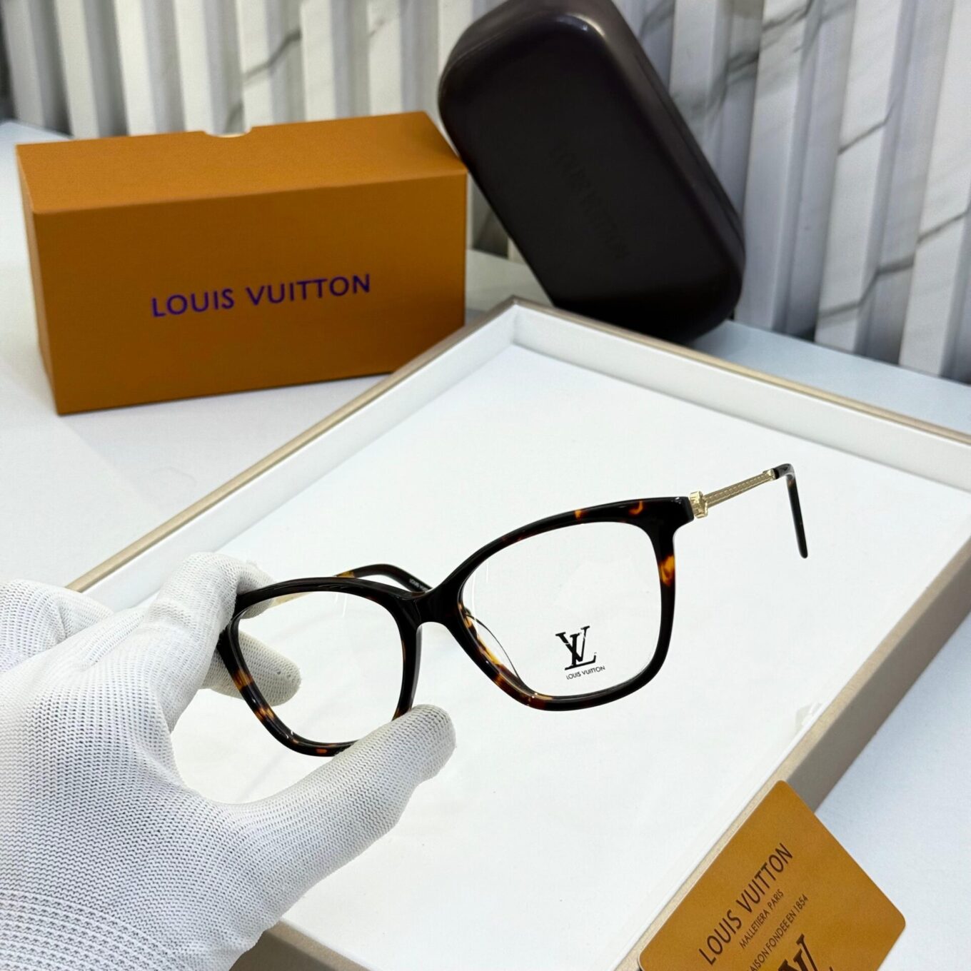 Louis Vuitton Tortoise Square Unisex Eyeglasses