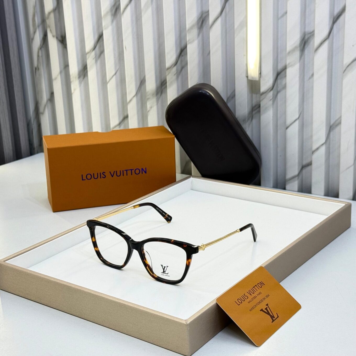 Louis Vuitton Tortoise Square Unisex Eyeglasses