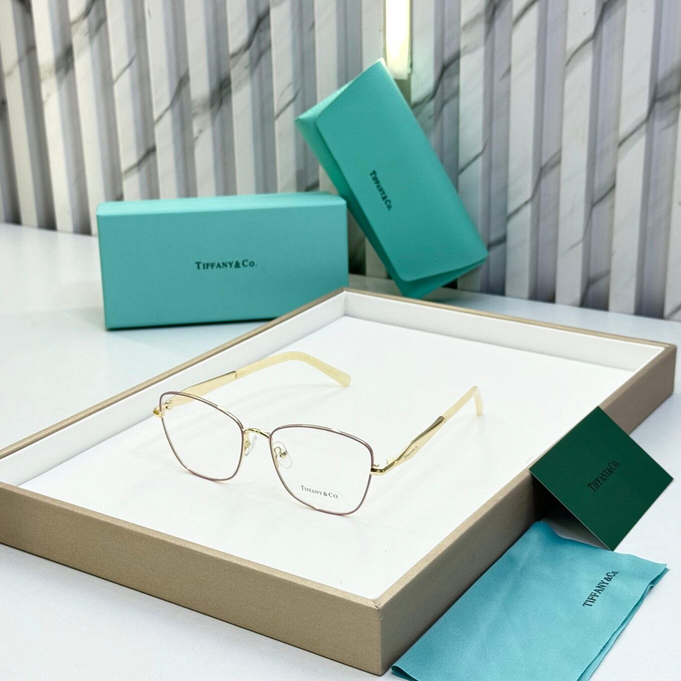Tiffany & Co. Gold Pink Women's Eyeglasses