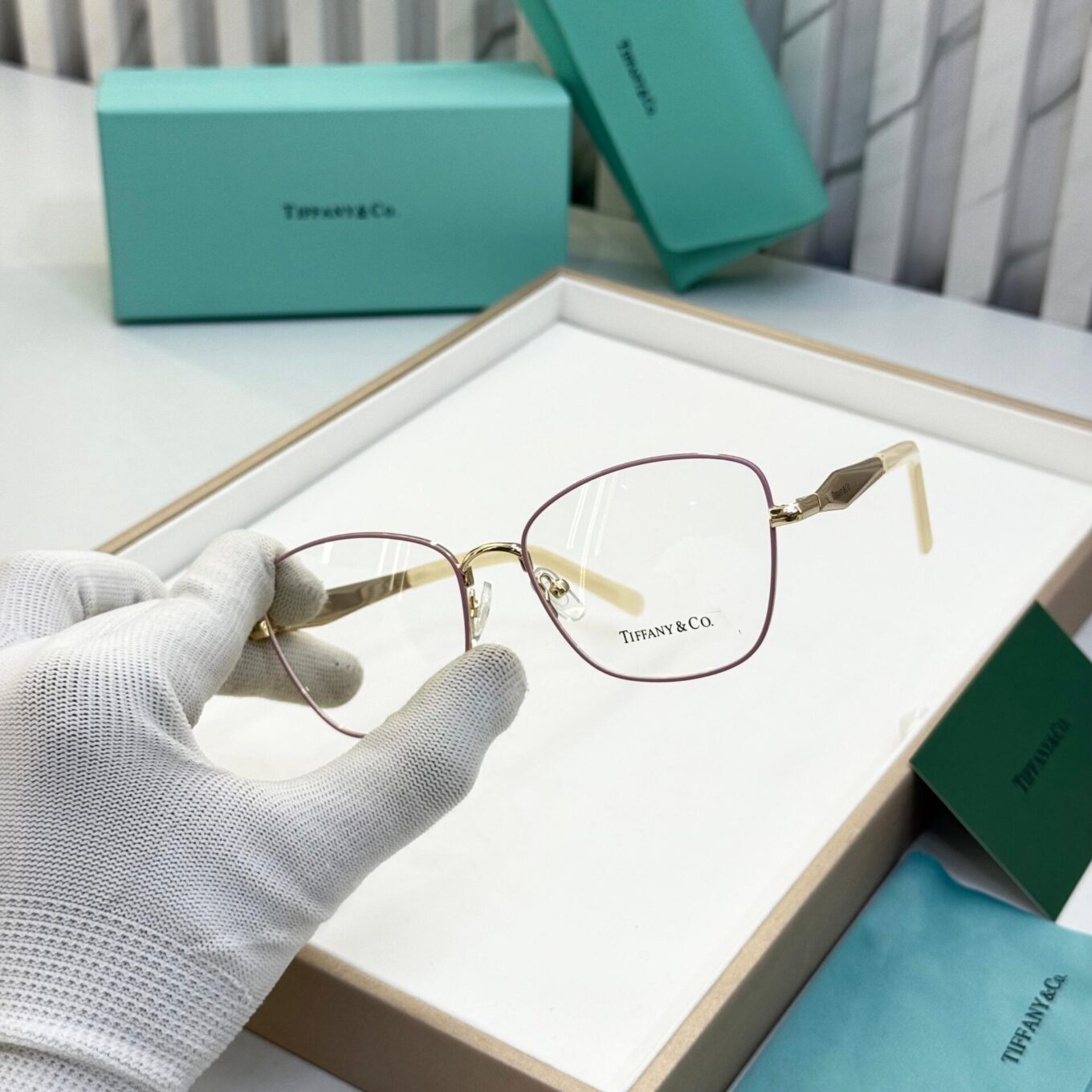 Tiffany & Co. Gold Pink Women's Eyeglasses