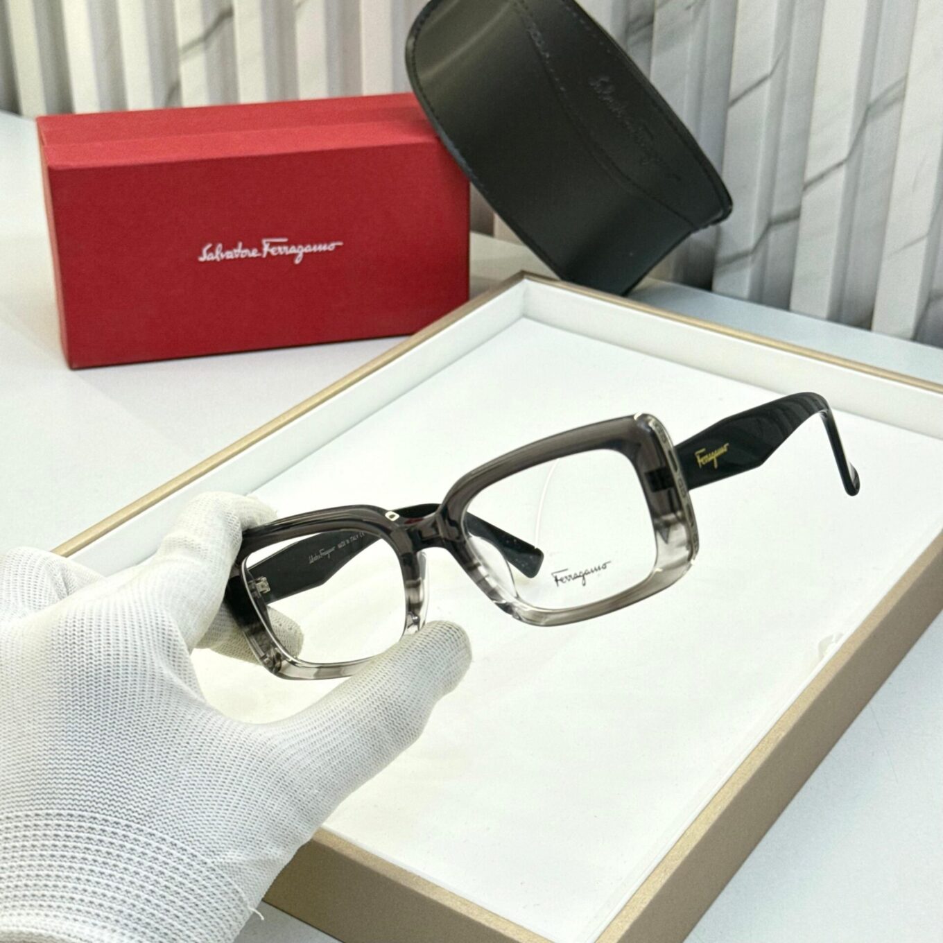 Salvatore Ferragamo Rectangular Unisex Eyeglasses