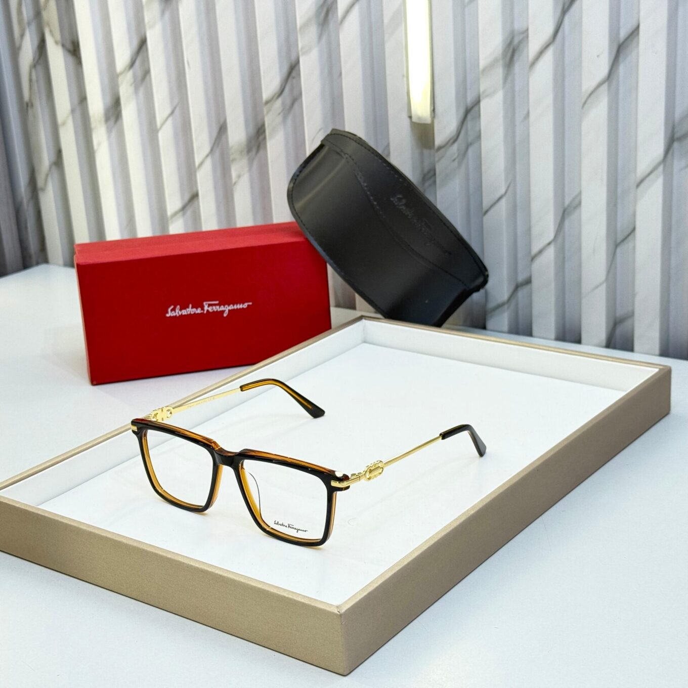 Salvatore Ferragamo Square Men's Eyeglassses