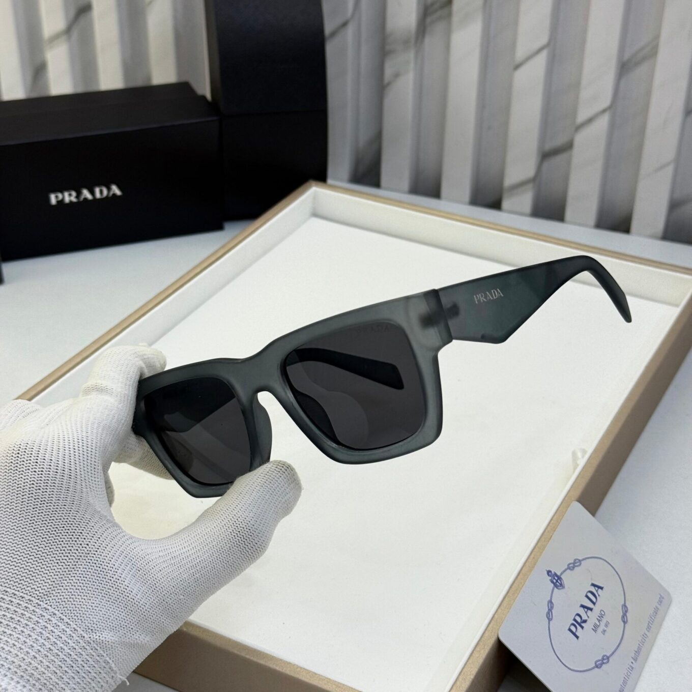 Prada Rectangular unisex Sunglasses