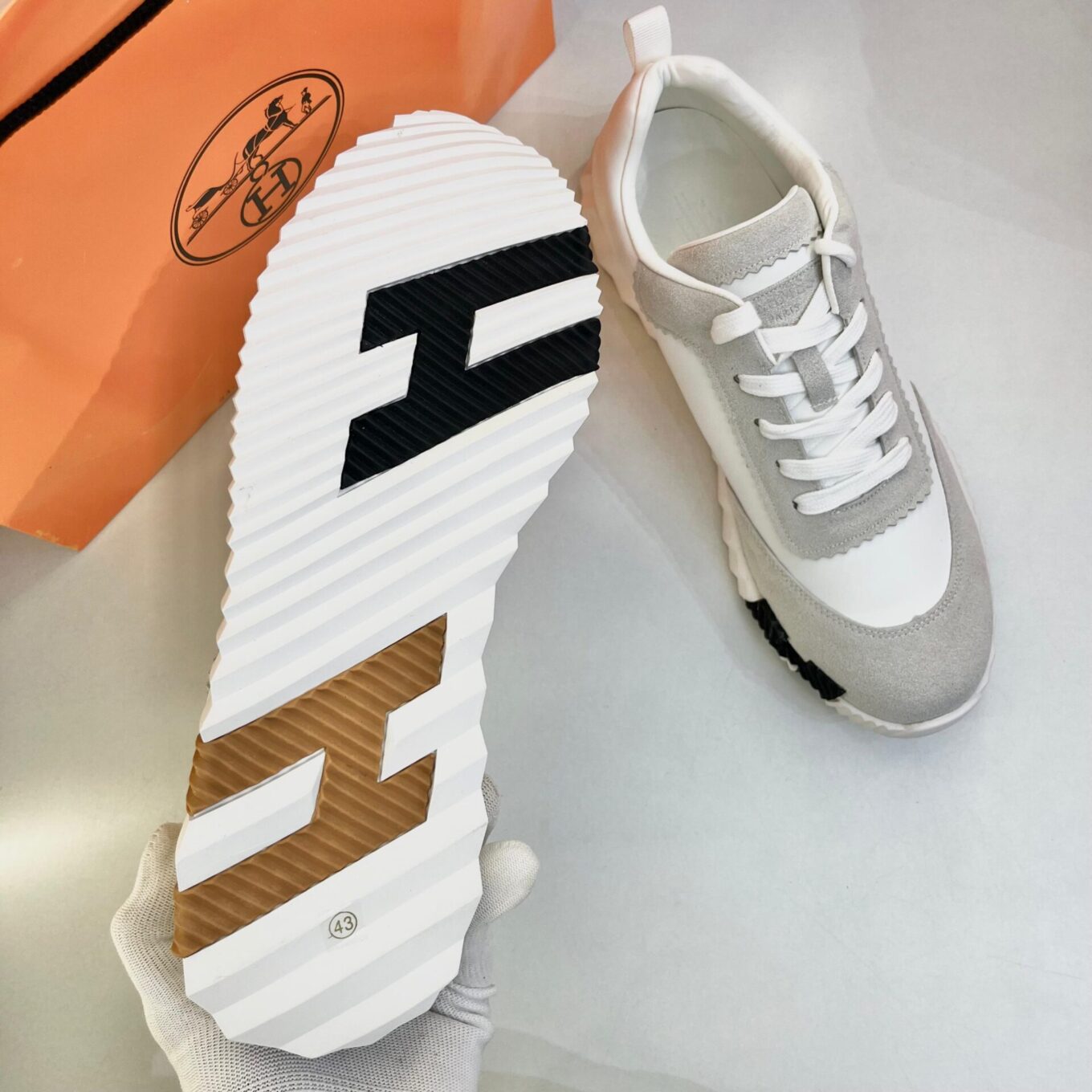 Hermes Bouncing White Sneaker