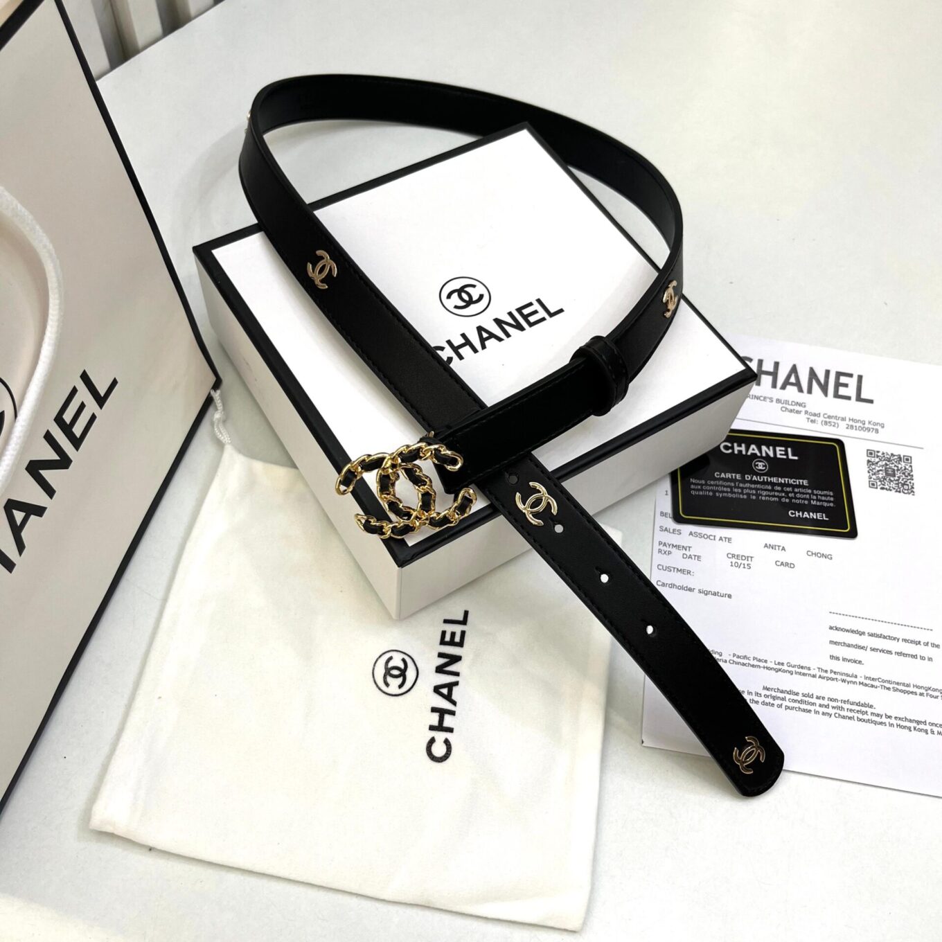 WhatsApp Image 2025-08-22 at 11.27.54 PM Chanel Leather Black with Chain-Link CC Logo Buckle Belt