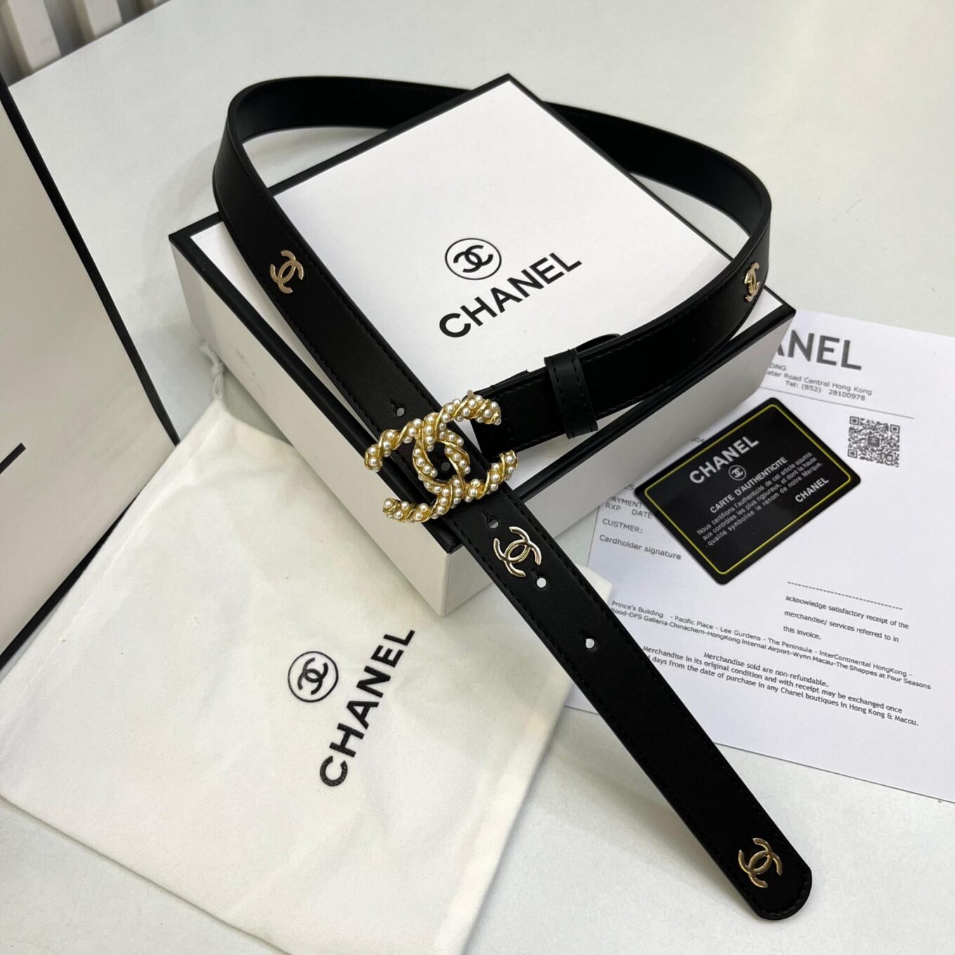 WhatsApp Image 2025-08-22 at 11.51.29 PM Chanel Black Pearl Embellished CC Logo Buckle Belt