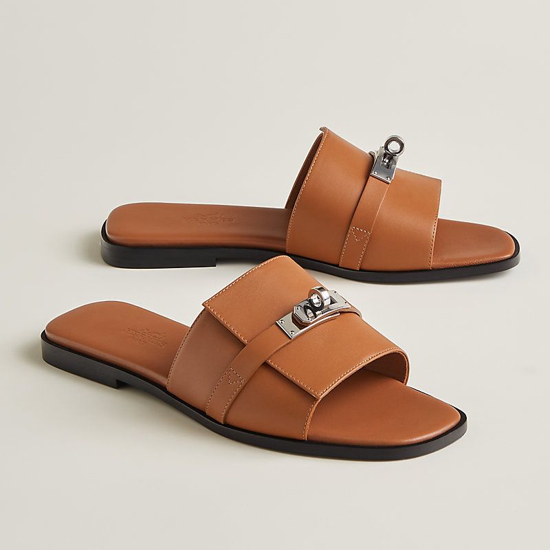 Hermes Giulia Brown Slide Sandal