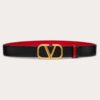 Valentino Garavani Black and Red Reversible Belt