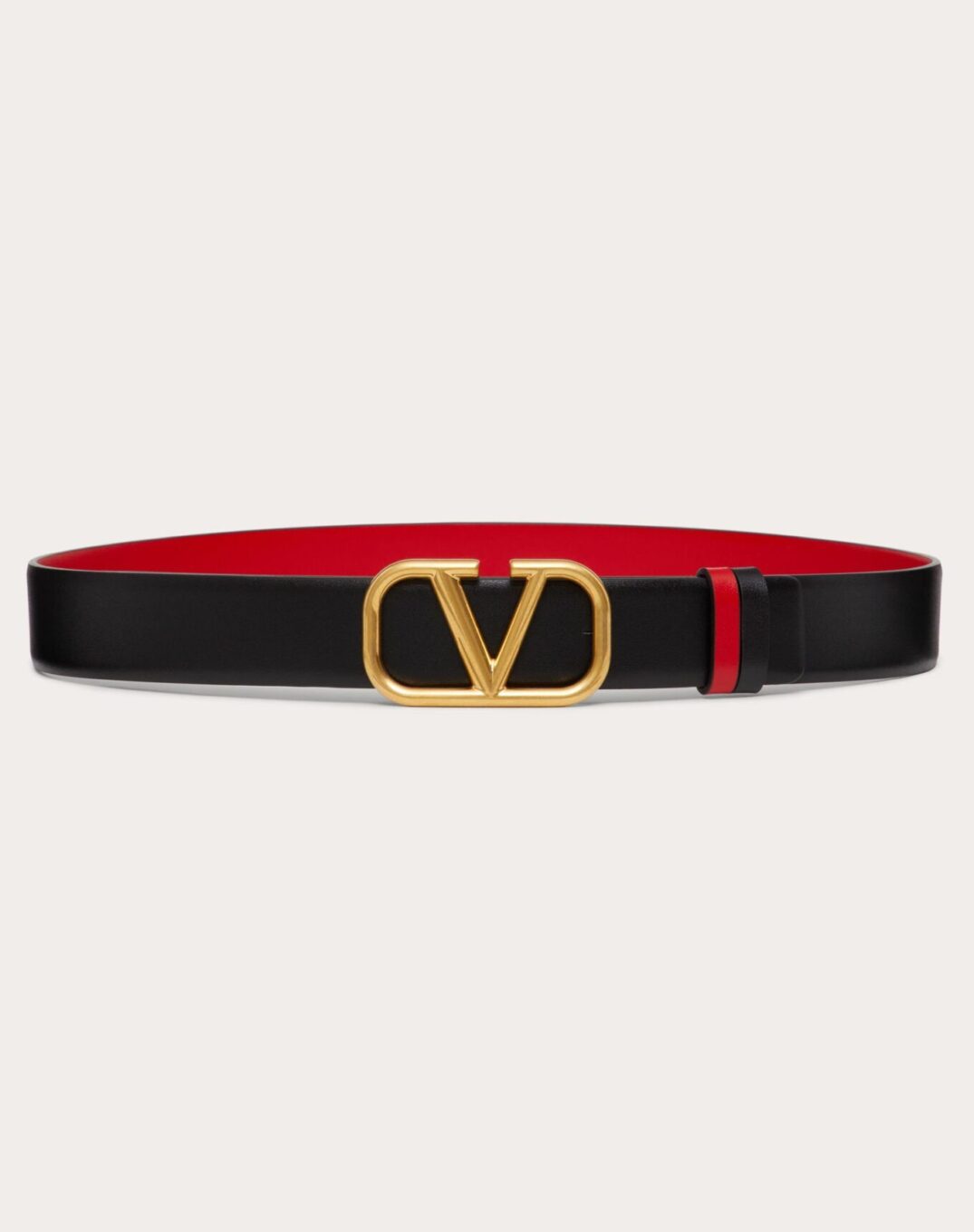 Valentino Garavani Black and Red Reversible Belt