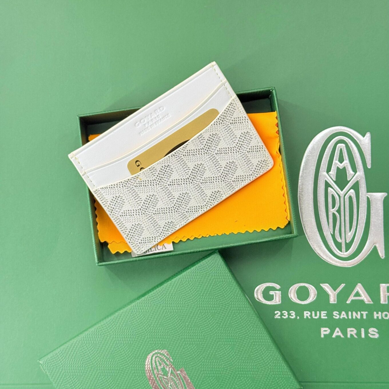 Goyard Saint Sulpice White Color Card Holder Wallet (With Box)