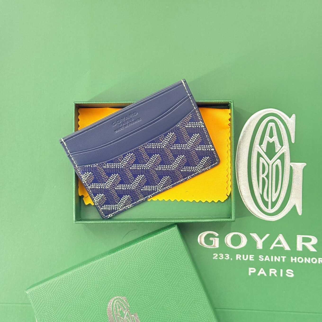 Goyard Saint Sulpice Blue Color Card Holder Wallet (With Box)