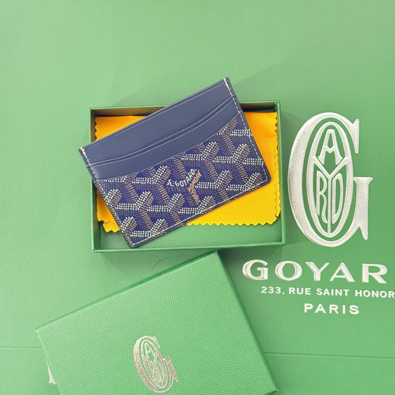 Goyard Saint Sulpice Blue Color Card Holder Wallet (With Box)