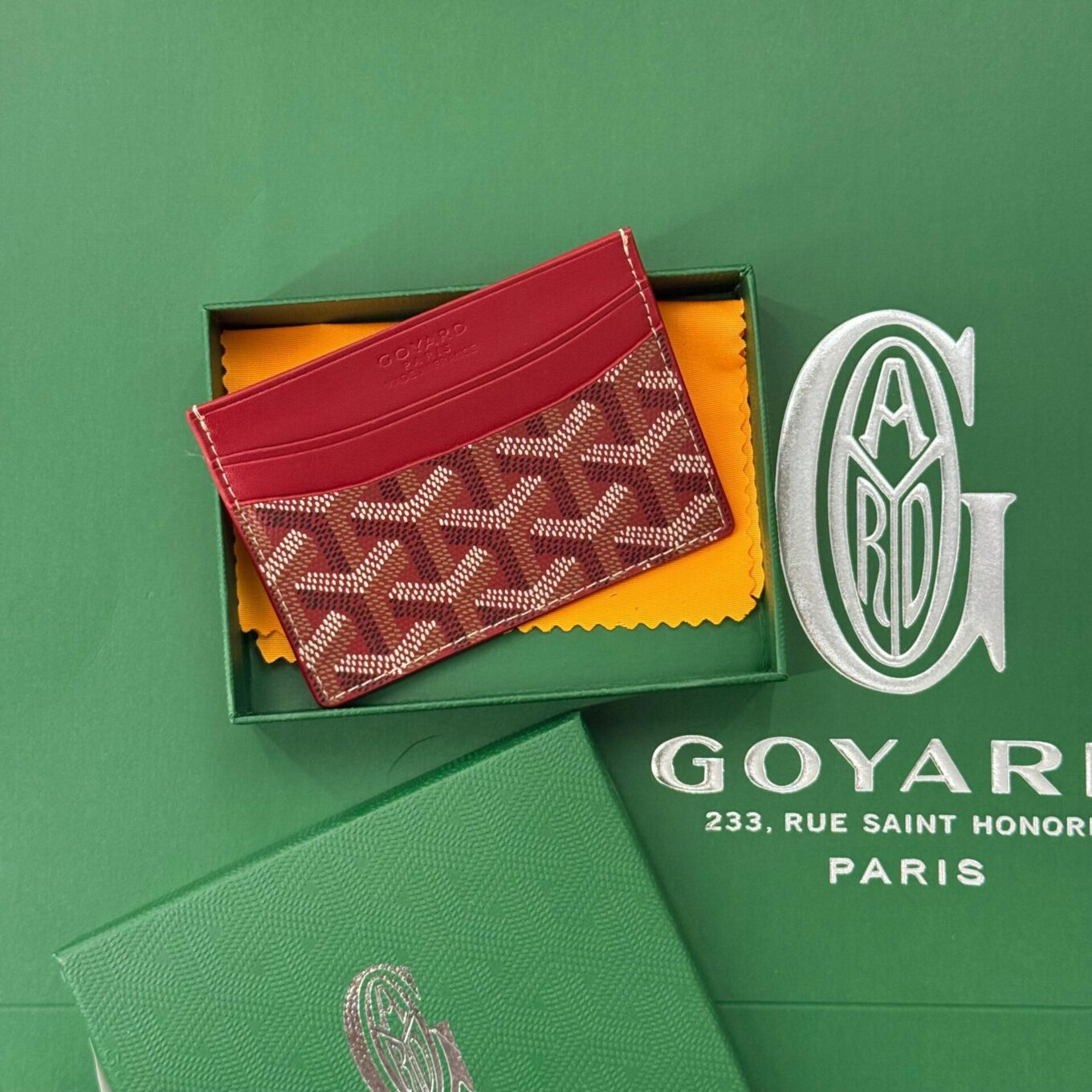 Goyard Saint Sulpice Wine Color Card Holder Wallet (With Box)