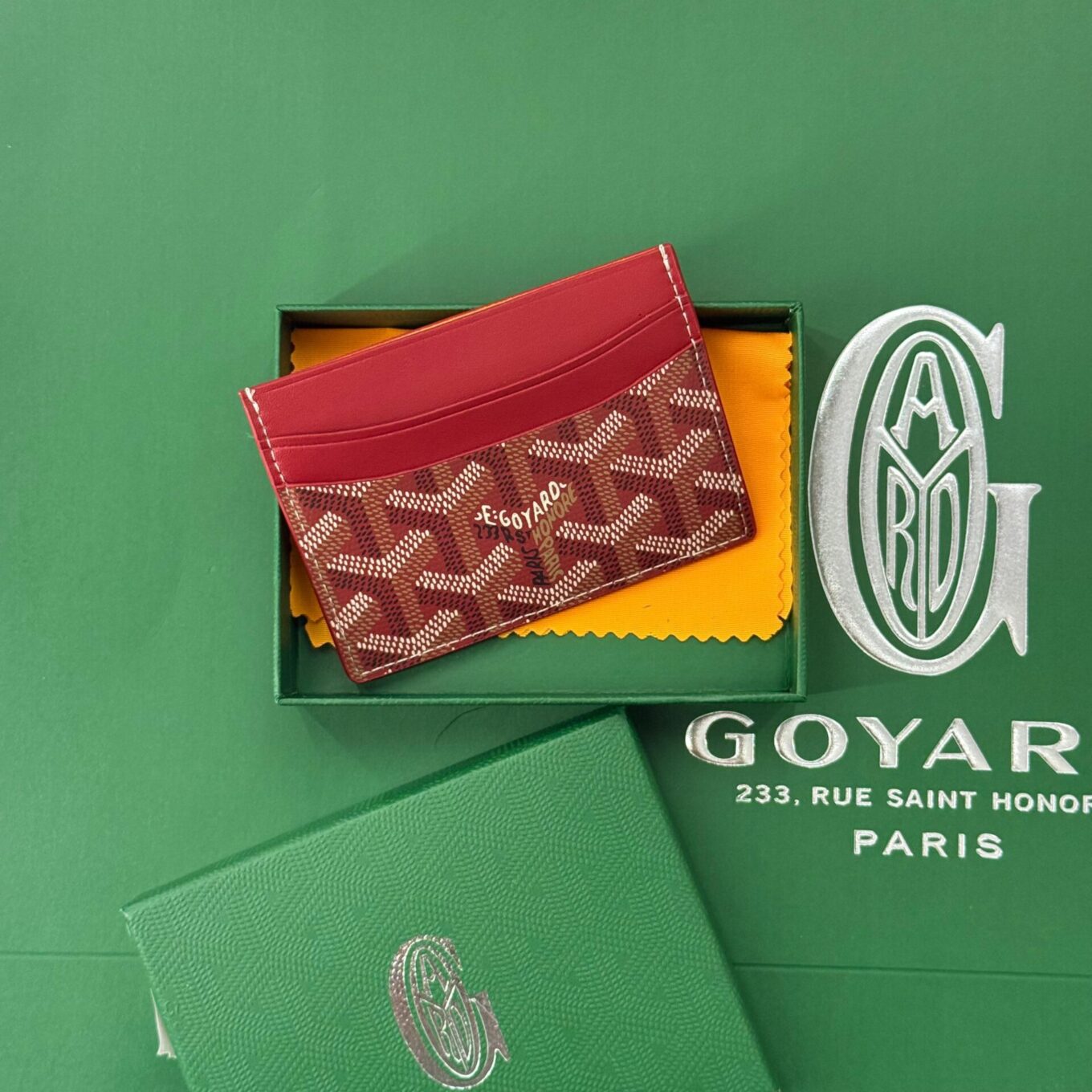 Goyard Saint Sulpice Wine Color Card Holder Wallet (With Box)