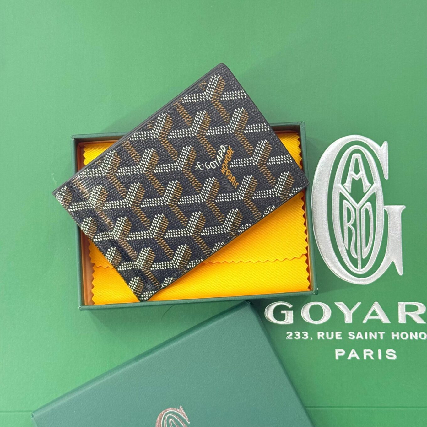 Goyard Saint Thomas Black Color Bill Fold Wallet (With Box)