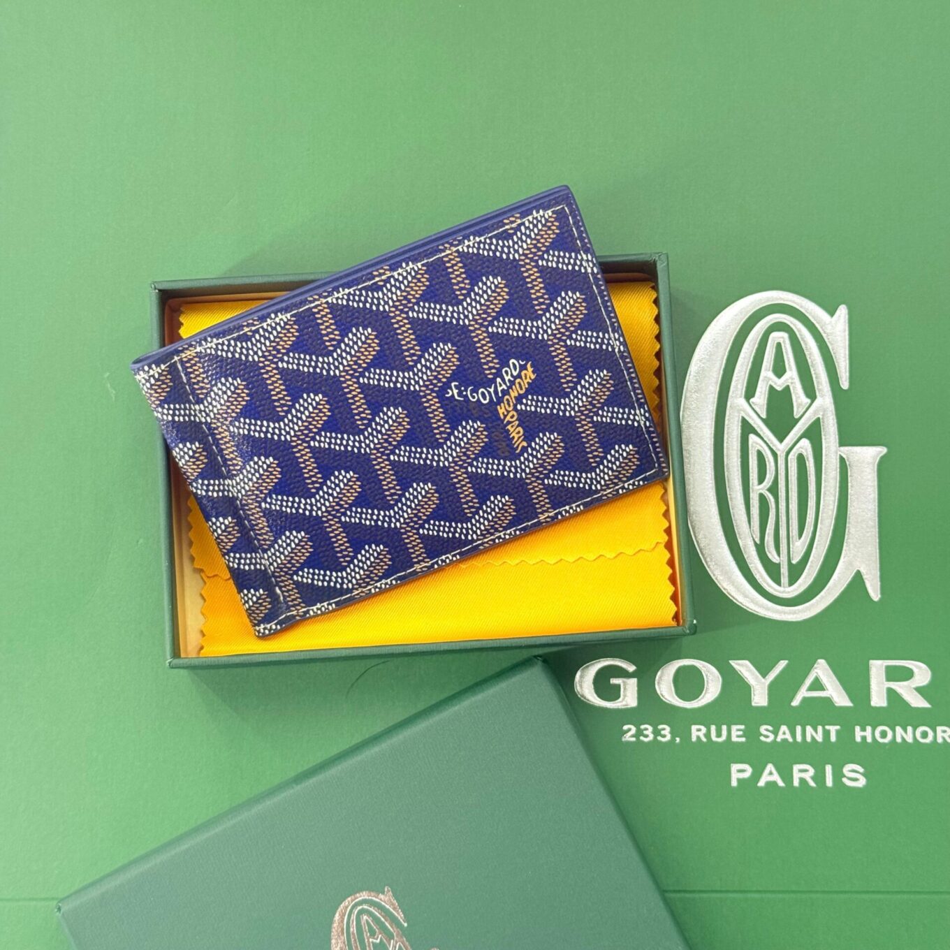 Goyard Saint Thomas Blue Color Bill Fold Wallet (With Box)