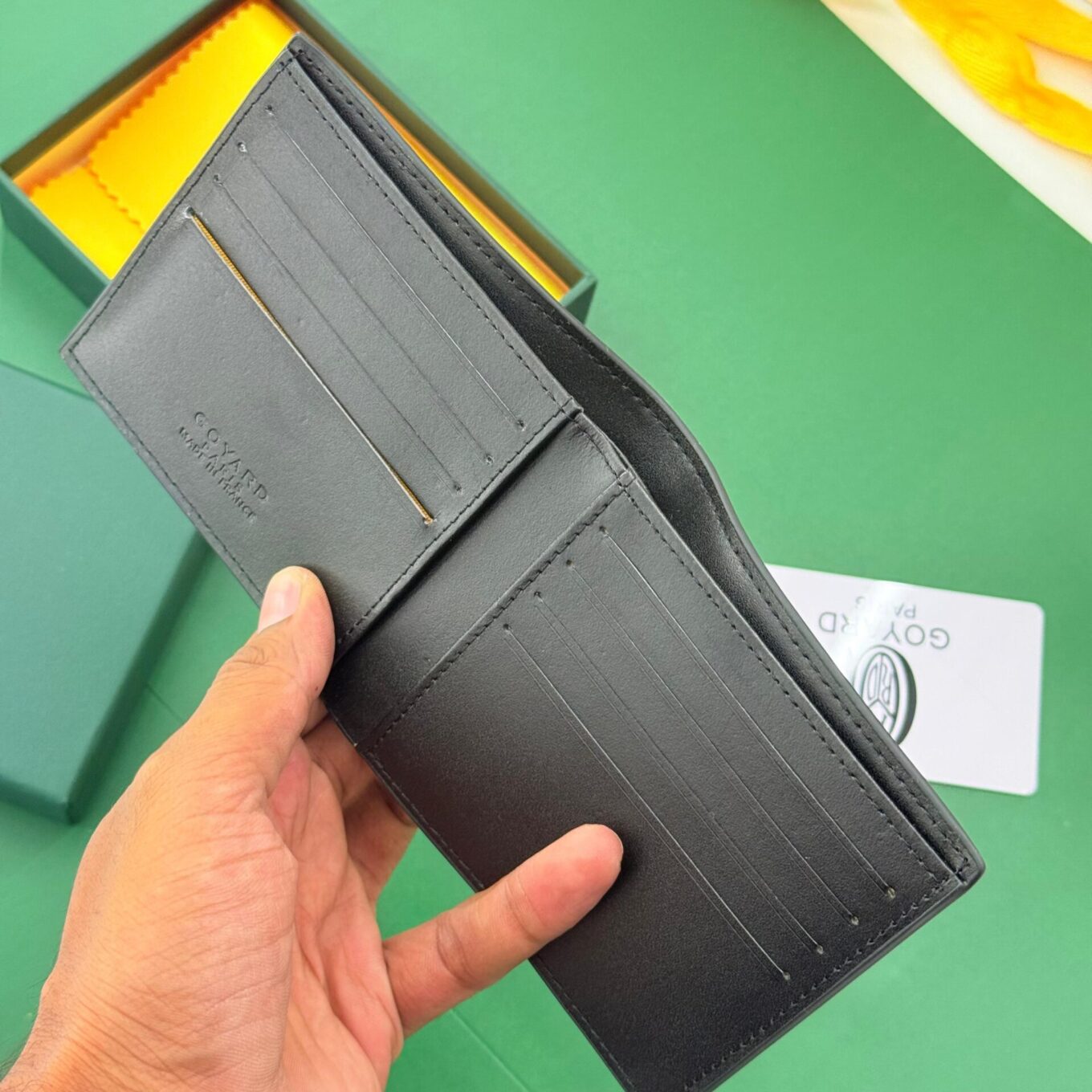 Goyard Victoire Black Color Wallet With Box (With Box)